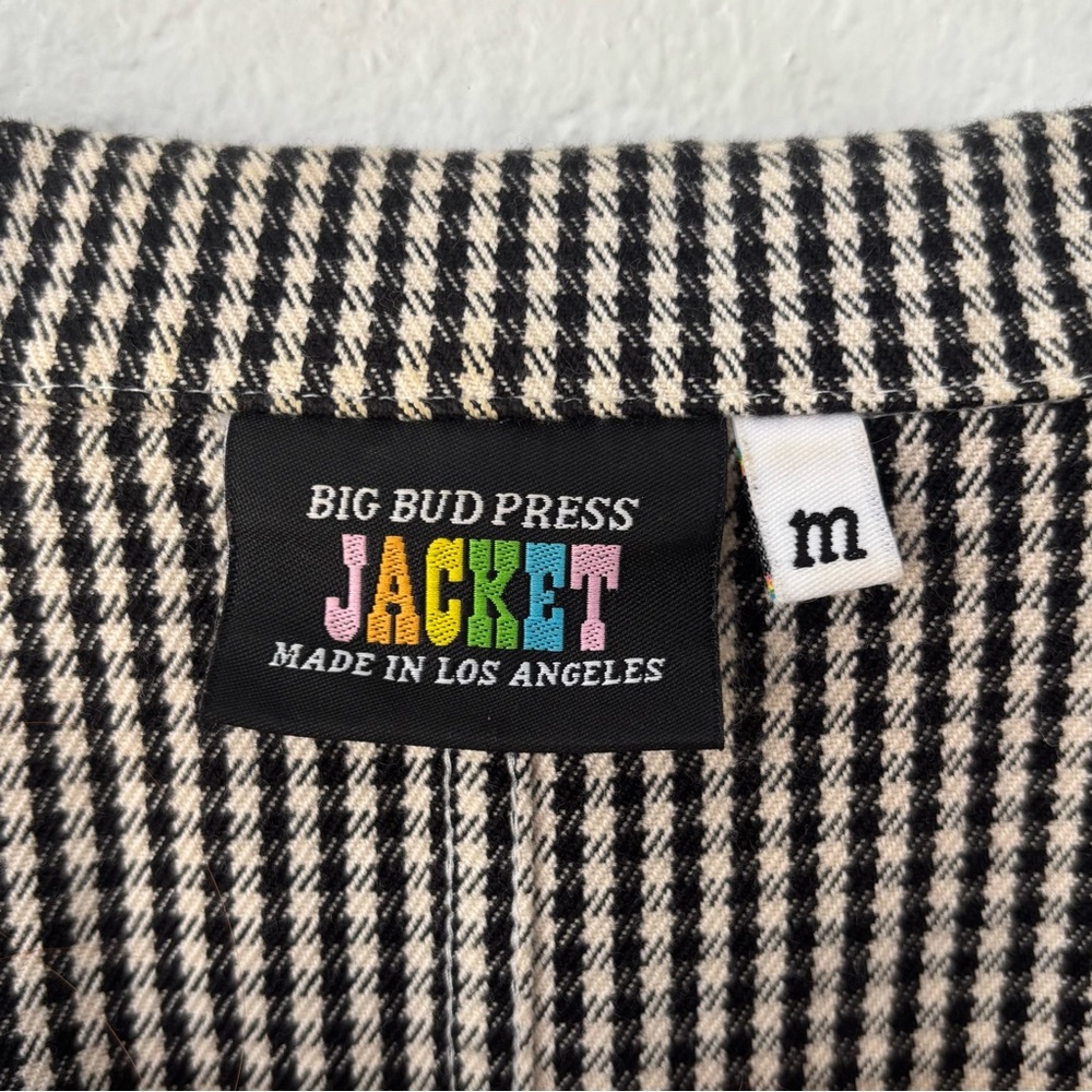 Big Bud Press Black & White Check Button-Up Jacket with Green Buttons - Picture 4 of 9